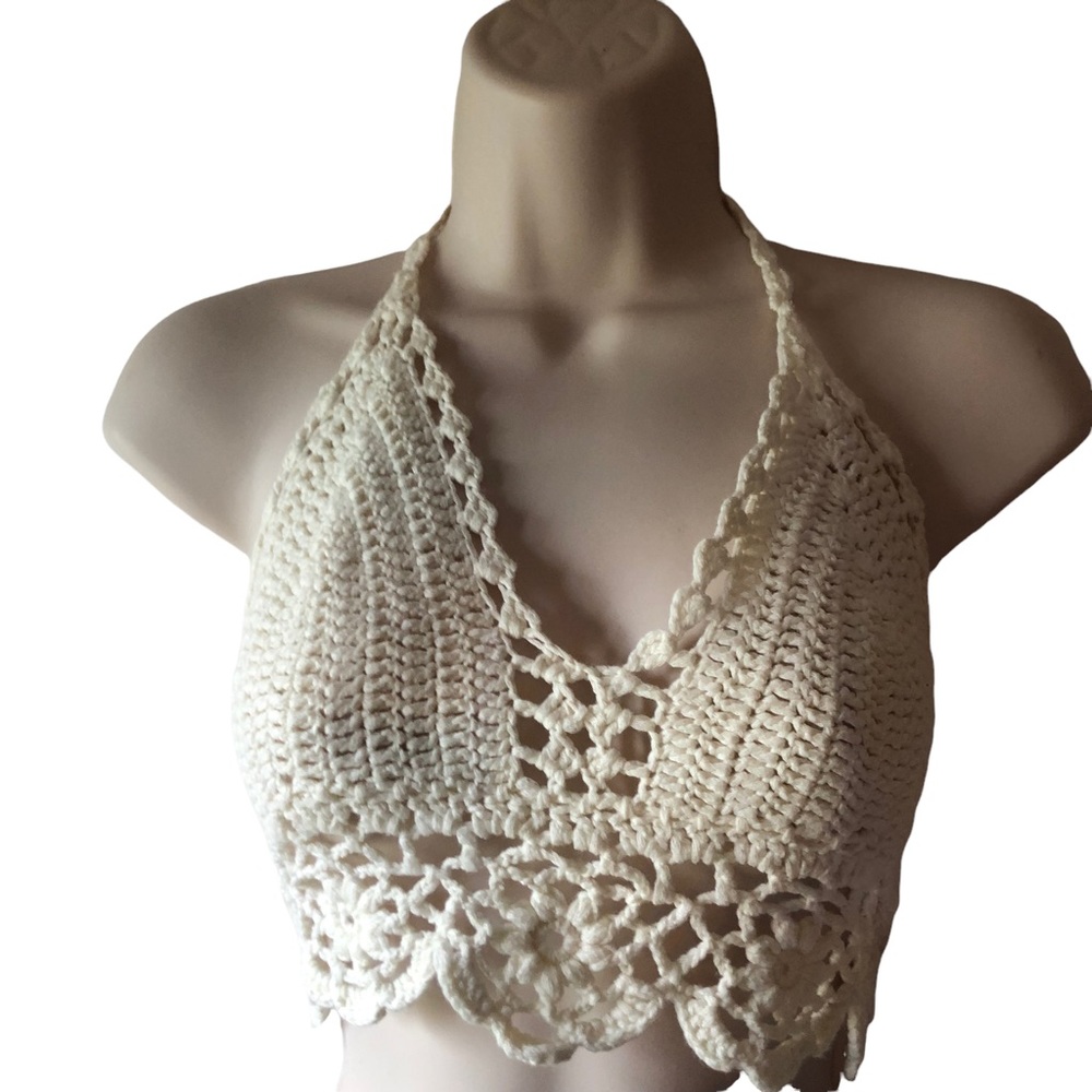 Love Sen Crochet Bikini Top Only  White M/L
